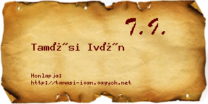 Tamási Iván névjegykártya